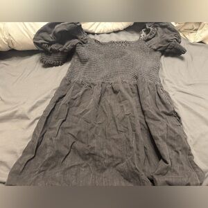 American Eagle Outfitters Charcoal Smocked Dress